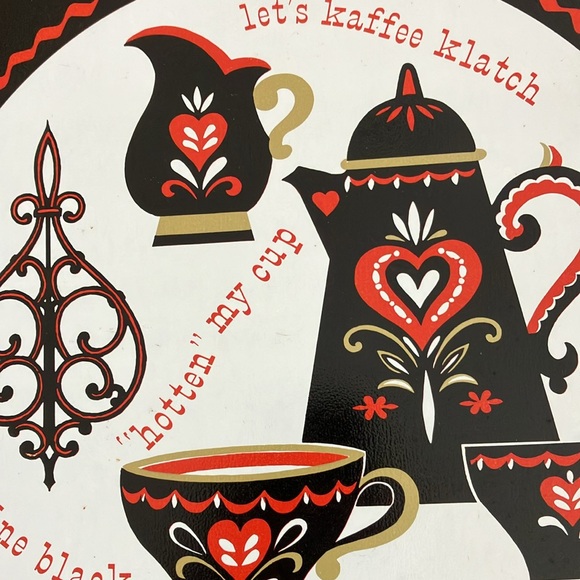 Vintage Mid Century Modern Large Round 19” Across Metal Tray - Picture 7 of 9